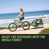 Tag-along Kids Bike Trailer Bicycle Pram Stroller Children Jogger Green - Extra Image