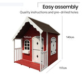 ROVO KIDS Cubby House Wooden Cottage Outdoor Furniture Playhouse Children Toy - Rear View