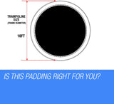 UP-SHOT 10ft Replacement Trampoline Padding - Pads Pad Outdoor Safety Round - Low Angle