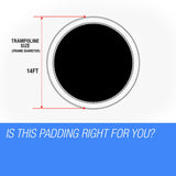 UP-SHOT 14ft Replacement Trampoline Padding - Pads Outdoor Safety Round Pad - Rear View