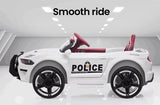ROVO KIDS Ride-On Car Patrol Electric Battery Powered Toy White - 45-Degree Angle