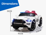 ROVO KIDS Ride-On Car Patrol Electric Battery Powered Toy White - Rear View