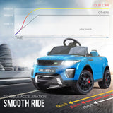 ROVO KIDS Ride-On Car Electric Battery Childrens Toy Powered w/ Remote 12V Blue - 45-Degree Angle