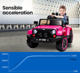 ROVO KIDS Electric Ride On Car 12V 4WD Jeep Inspired Girls Toy Battery Girls - Close-Up Angle