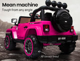 ROVO KIDS Electric Ride On Car 12V 4WD Jeep Inspired Girls Toy Battery Girls - Low Angle