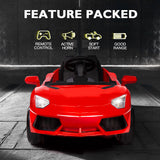 ROVO KIDS Ride-On Car LAMBORGHINI Inspired - Electric Toy Battery Remote Red - Front View