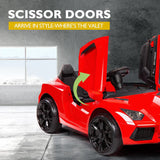 ROVO KIDS Ride-On Car LAMBORGHINI Inspired - Electric Toy Battery Remote Red - 45-Degree Angle