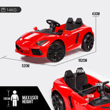 ROVO KIDS Ride-On Car LAMBORGHINI Inspired - Electric Toy Battery Remote Red - Rear View