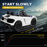 ROVO KIDS Ride-On Car LAMBORGHINI Inspired Electric Toy Battery Remote White - Top-Down View
