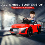 Rovo Kids Kids Ride-On Car Licensed AUDI R8 SPYDER Battery Electric Toy Remote 12V Red - Side View
