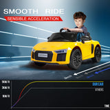 Rovo Kids Kids Ride-On Car Licensed AUDI R8 SPYDER Battery Electric Toy Remote 12V Yellow - 45-Degree Angle