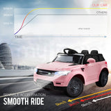 ROVO KIDS Ride-On Car Electric Battery Childrens Toy Powered w/ Remote 12V Pink - 45-Degree Angle