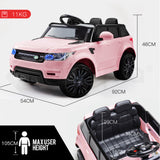 ROVO KIDS Ride-On Car Electric Battery Childrens Toy Powered w/ Remote 12V Pink - Rear View