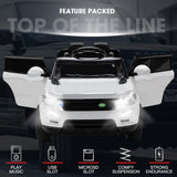ROVO KIDS Ride-On Car Electric Battery Childrens Toy Powered w/ Remote 12V White - Front View