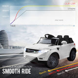 ROVO KIDS Ride-On Car Electric Battery Childrens Toy Powered w/ Remote 12V White - 45-Degree Angle