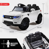ROVO KIDS Ride-On Car Electric Battery Childrens Toy Powered w/ Remote 12V White - Rear View