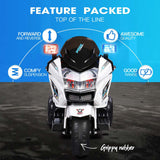 ROVO KIDS Electric Ride-On Patrol Motorbike S1K-Inspired Battery Police Toy Bike - Front View