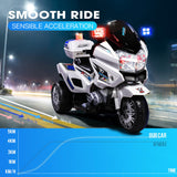 ROVO KIDS Electric Ride-On Patrol Motorbike S1K-Inspired Battery Police Toy Bike - 45-Degree Angle