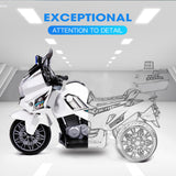ROVO KIDS Electric Ride-On Patrol Motorbike S1K-Inspired Battery Police Toy Bike - Close-Up Angle