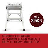 Bullet 50cm Tall Folding Work Platform Aluminium Painting Dry Wall Car Washing - Front View