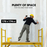 Baumr-AG Adjustable Mobile Scaffolding, 450kg Capacity, with Trapdoor Hatch - Side View
