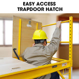 Baumr-AG Adjustable Mobile Scaffolding, 450kg Capacity, with Trapdoor Hatch - Close-Up Angle