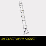 Bullet 3.8m Multipurpose Telescopic Folding Ladder Aluminium Alloy Extension - 45-Degree Angle