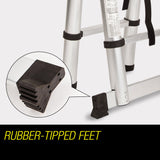 Bullet 3.8m Multipurpose Telescopic Folding Ladder Aluminium Alloy Extension - Close-Up Angle