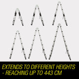 Bullet 4.4m Multipurpose Aluminium Telescopic Folding Ladder Alloy Extension Steps - 45-Degree Angle