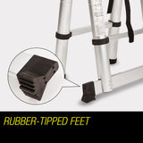 Bullet 4.4m Multipurpose Aluminium Telescopic Folding Ladder Alloy Extension Steps - Rear View