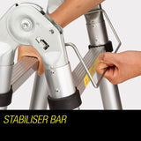 Bullet 4.4m Multipurpose Aluminium Telescopic Folding Ladder Alloy Extension Steps - Low Angle
