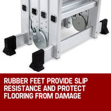 BULLET Pro 4.7m Multi-Purpose Ladder Aluminium Extension Folding Adjustable Step - Top-Down View