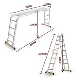 BULLET Pro 4.7m Multi-Purpose Ladder Aluminium Extension Folding Adjustable Step - Rear View