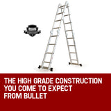 BULLET Pro 4.7m Multi-Purpose Ladder Aluminium Extension Folding Adjustable Step - Close-Up Angle