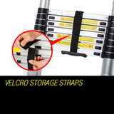 Bullet 5m Telescopic Aluminium Multipurpose Ladder Extension Alloy Step - Side View