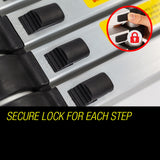 Bullet 5m Telescopic Aluminium Multipurpose Ladder Extension Alloy Step - Top-Down View