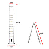 Bullet 5m Telescopic Aluminium Multipurpose Ladder Extension Alloy Step - Rear View