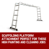 Bullet 5.8m Multipurpose Ladder Aluminium Extension Folding Adjustable Step - Close-Up Angle