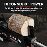 Baumr-AG 10 Tonne Electric Hydraulic Wood Log Splitter - HPS3800E - Front View
