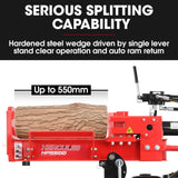 BAUMR-AG 20 Tonne Petrol Hydraulic Wood Log Splitter, Horizontal and Vertical Logsplitter - HPS500 - Low Angle