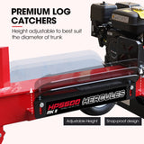 Baumr-AG 20 Tonne Hydraulic Petrol Log Splitter 8HP Wood Firewood Cutter - HPS600 - Low Angle