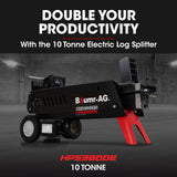 Baumr-AG 4 Way Wood Log Splitting Wedge for 10 Tonne Electric Log Splitter - Front View