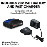 POWERBLADE LN4 20V Cordless Electric Line Trimmer & Garden Edger Kit, with Battery and Fast Charger - Low Angle