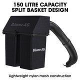BAUMR-AG 150L Grass Catcher, for 30 300RX Electric Ride on Lawn Mower - Side View