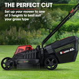 BAUMR-AG 450CX 40V SYNC Cordless Lawn Mower Kit, Fast Charger, 2 x 4Ah Battery, 320mm Grass Cutting