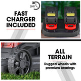 BAUMR-AG 450CX 40V SYNC Cordless Lawn Mower Kit, Fast Charger, 2 x 4Ah Battery, 320mm Grass Cutting Path - Low Angle