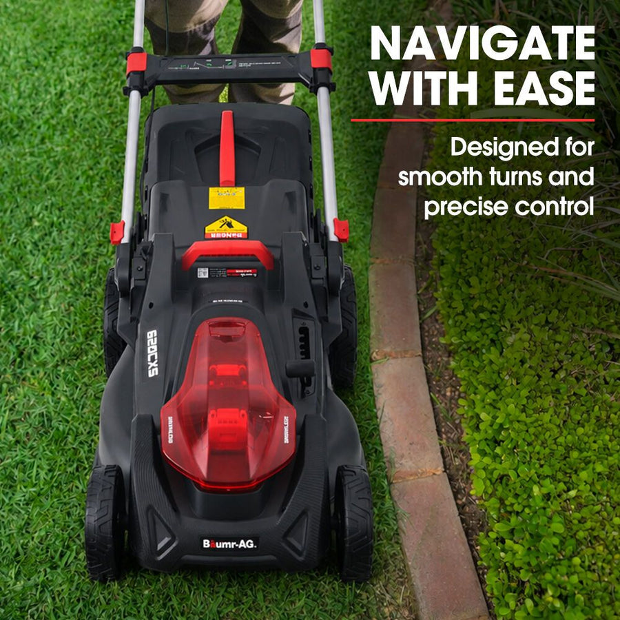 BAUMR-AG 620CXS 40V SYNC 21" Self-Propelled Cordless Lawn Mower Kit, VertiStore, Fast Charger, 2 x 4Ah Batteries, 8 Heights, Brushless, 510mm Cut Width