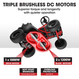 BAUMR-AG 30 Inch 48V Electric Ride On Lawn Mower Brushless Lawnmower 30 - 300RX - Side View