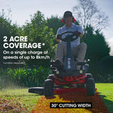 BAUMR-AG 30 Inch 48V Electric Ride On Lawn Mower Brushless Lawnmower 30 - 300RX - 45-Degree Angle