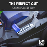POWERBLADE 350CX 20V 13 Cordless Lawn Mower Kit, Fast Charger, 4Ah Battery, 5 Height, Brushless Electric, 330mm Cutting Path - Rear View